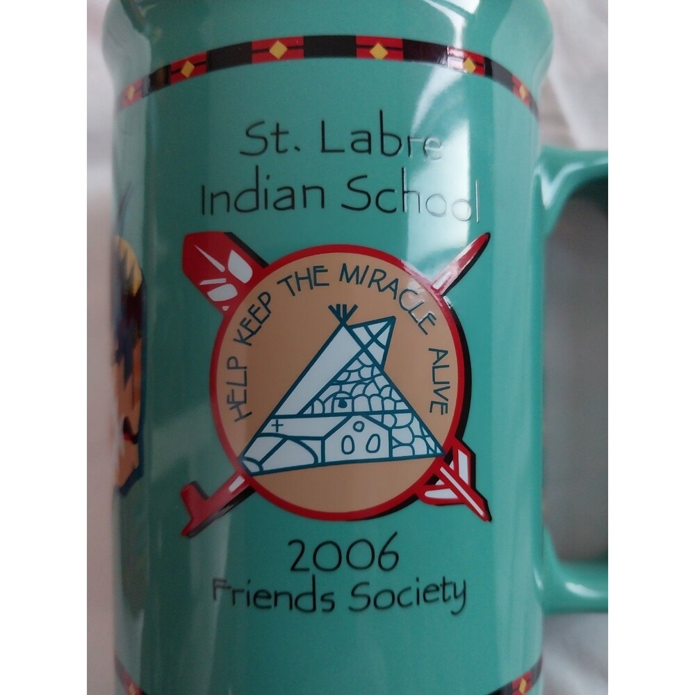 St Labre Indian School Friends Society Mug 2006  12oz Green New